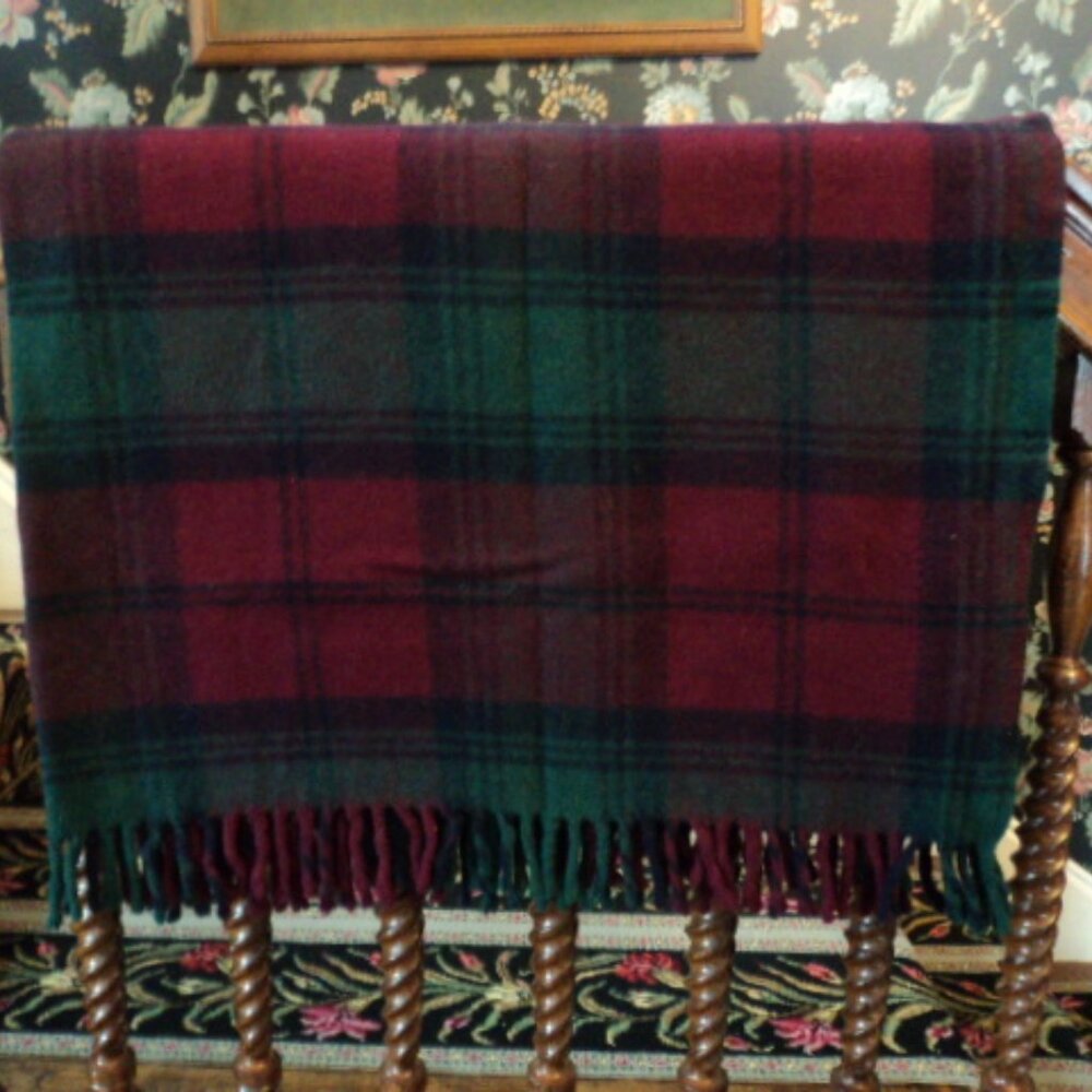 Merino Wool tartan throw/ blanket